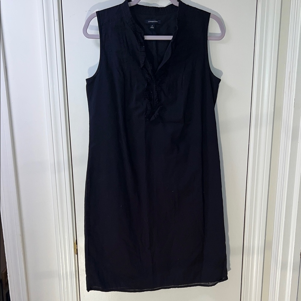 Lands' End Black Sleeveless Dress
